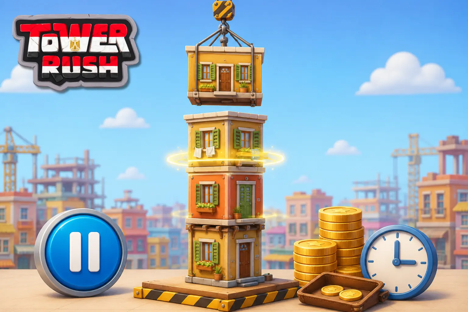 رسم يوضح اللعب المسؤول في Tower Rush مع التحكم في الميزانية والمخاطرة.